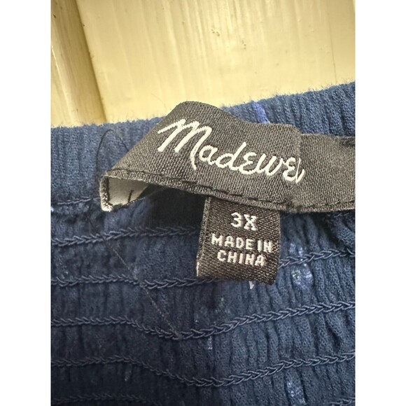 MADEWELL LUCILLE BALLLOON SLEEVE SMOKED TOP SIZE 3X - Picture 3 of 5